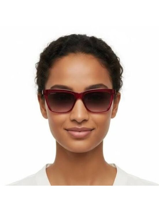 Salvatore Ferragamo SF1027S 655 Sunglasses Wine Square Frame, Brown Lenses main image 4